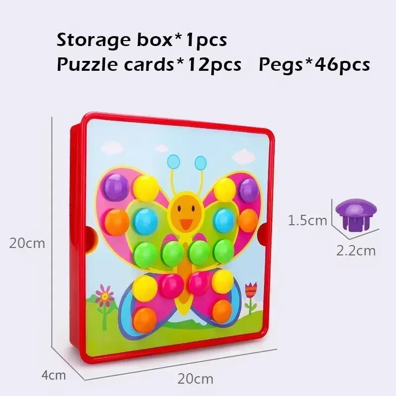 3D Mushroom Nail Puzzle Jigsaw Toy